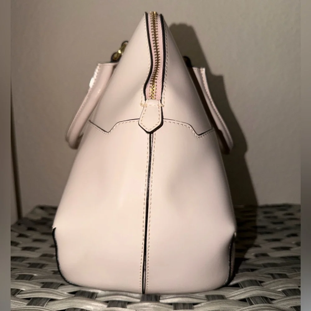 Genuine Leather White Satchel Bag with Crossbody/ Shoulder Strap- Made in Italy - Picture 9 of 16